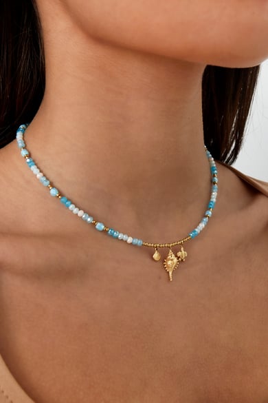 necklace shell show - blue  h5 Picture2